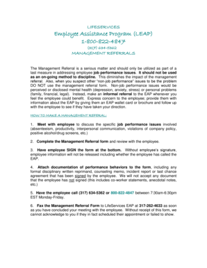 Employee Assistance Program Management Referral Form