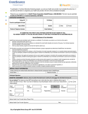 YourCare Alternative Screening Form