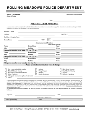 Premise Alert Program Form