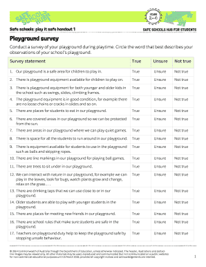 Playground Safety Survey Form