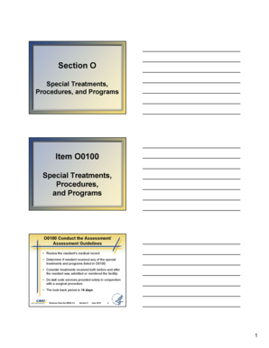 MDS 3.0 Section O Special Treatments Form