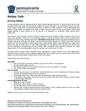 Driving Safety Training Certification Form