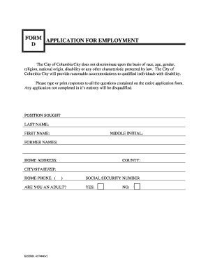Application for Employment