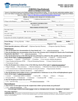 Forteo Prior Authorization Form