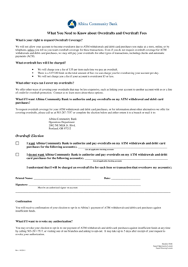 Overdraft Coverage Election Form
