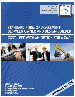 Standard Form of Agreement Between Owner and Design-Builder - Cost Plus Fee
