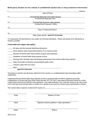 Multi-Party Consent for Alcohol/Drug Treatment Information Release