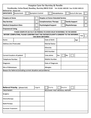 Hospice Care Referral Form