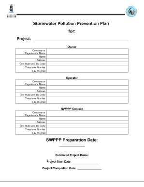 Stormwater Pollution Prevention Plan Template