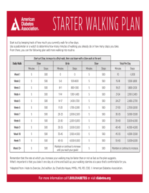 Walking Plan Template
