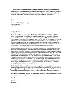 Sample Letter from Health Care Professional Supporting Request for Accommodations
