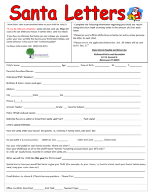 Santa Letter Request Form