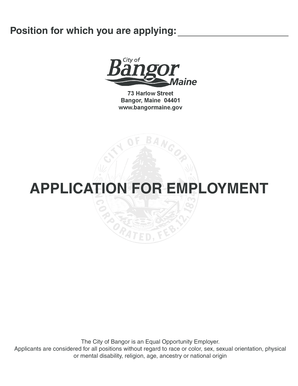 City of Bangor Employment Application