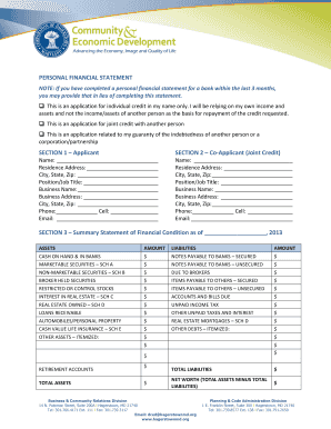 Personal Financial Statement