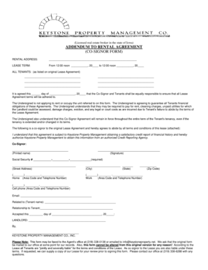 Iowa Rental Agreement Co-Signor Form