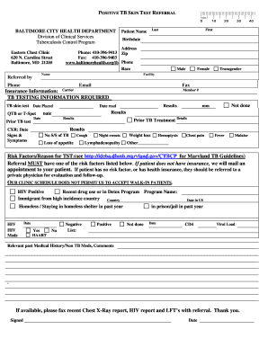 Positive TB Skin Test Referral Form