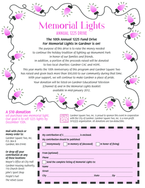 Memorial Lights Donation Form