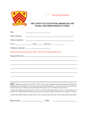 Rhode Island Public Records Request Form