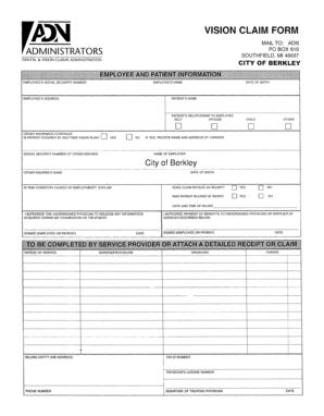 Vision Claim Form