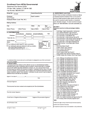 457(b) Governmental Retirement Plan Enrollment Form
