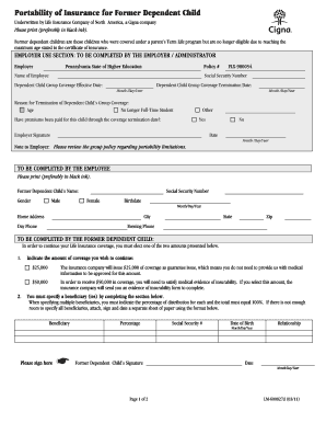 Portability of Insurance for Former Dependent Child