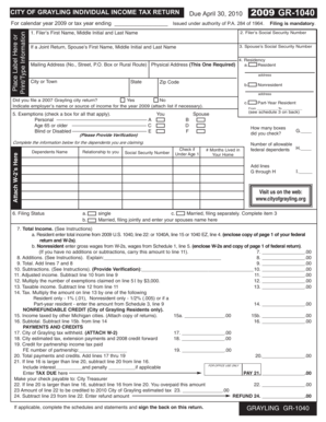 City of Grayling Individual Income Tax Return