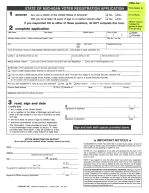 Michigan Voter Registration Application