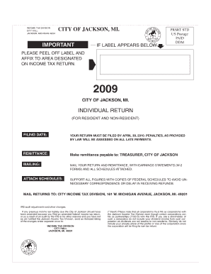 City of Jackson Individual Income Tax Return
