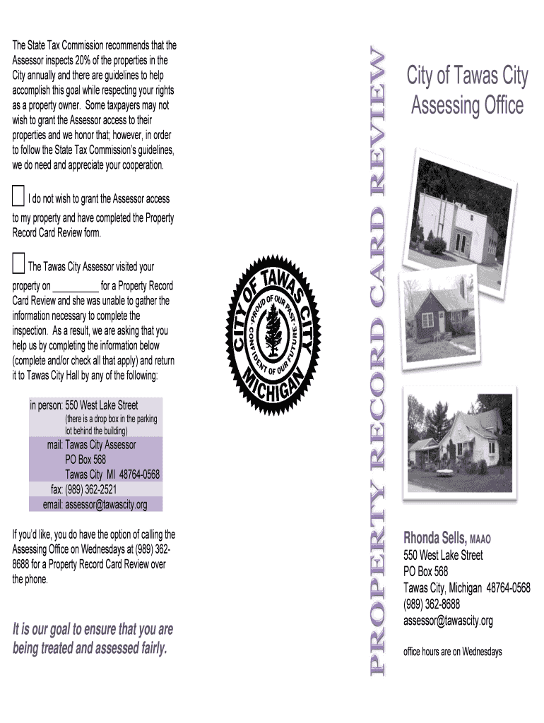 Fillable Online tawascity property record card review form 2pdf Fax
