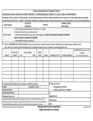 Michigan School Communicable Disease Report
