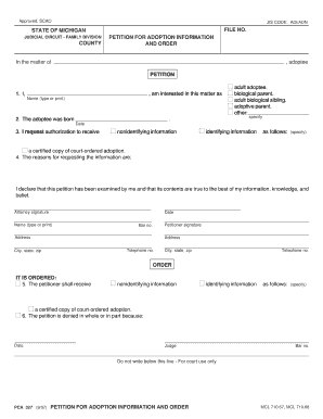 Michigan Petition for Adoption Information
