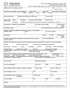 Florida Death Certificate Application
