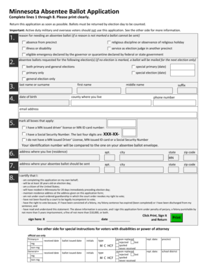 Minnesota Absentee Ballot Application