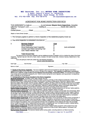 Home Inspection Service Agreement