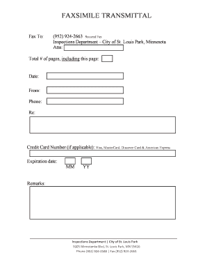 Fax Transmittal Form