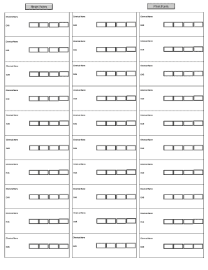 Globally Harmonized System Chemical Labels Form