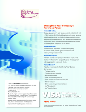 Visa Business Card Application