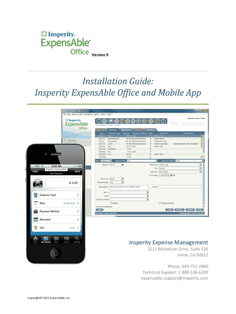 Fillable Online Insperity ExpensAble Office and Mobile App Fax Email ...