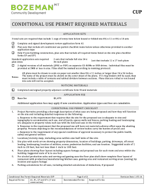 CONDITIONAL USE PERMIT REQUIRED MATERIALS