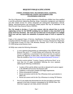 REQUEST FOR QUALIFICATIONS - Bozeman