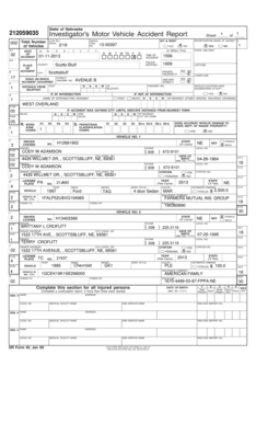 Nebraska Motor Vehicle Accident Report