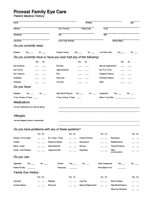 Patient Medical History Form