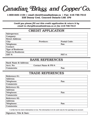 Credit Application Form