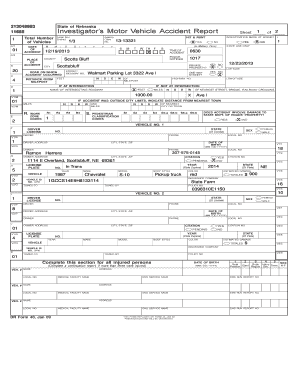 Nebraska Motor Vehicle Accident Report