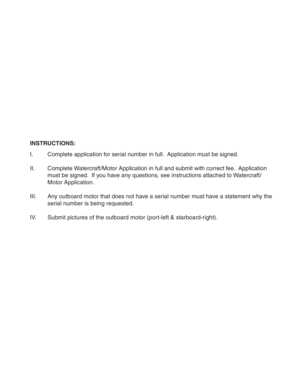 South Carolina Outboard Motor Serial Number Application
