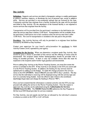 Day Activity Authorization Form