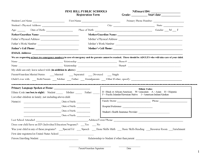 Pine Hill Public Schools Registration Form