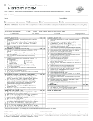 Preparticipation Physical Evaluation Form