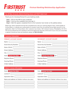 Firstrust Banking Relationship Application