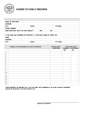 Public Records Access Request Form